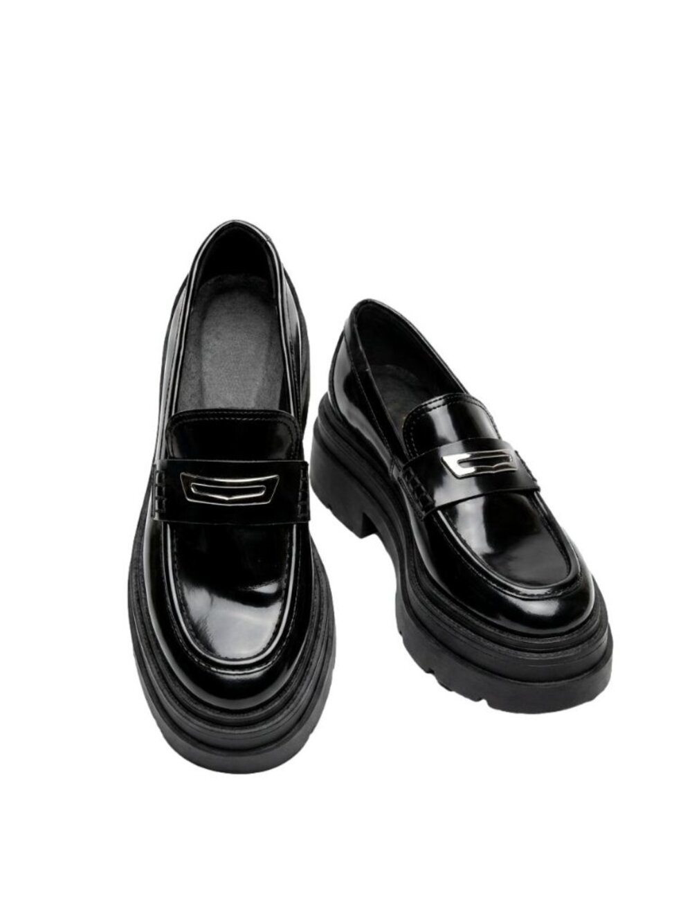 Wild Pair Nelley Chunky Platform Lug Sole Loafers Black Dark Academia Size 8